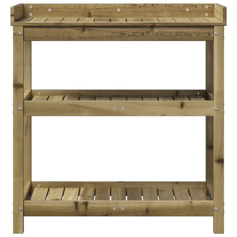 Oppottafel met schappen 82,5x45x86,5 cm geïmpregneerd hout 5