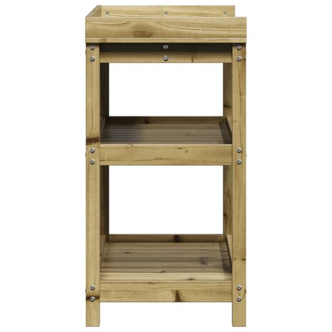 Oppottafel met schappen 82,5x45x86,5 cm geïmpregneerd hout 6
