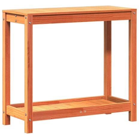Oppottafel met schap 82,5x35x75 cm massief grenenhout wasbruin 2