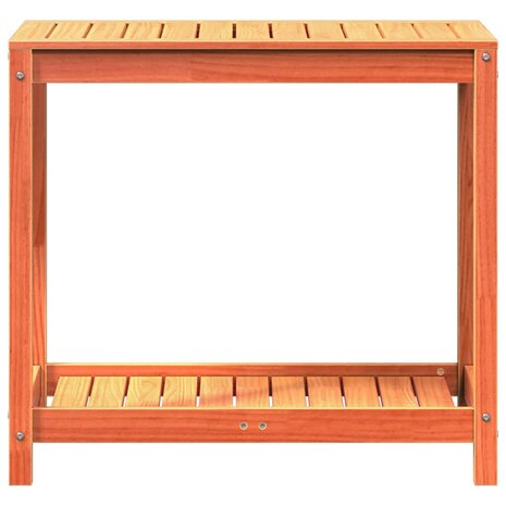 Oppottafel met schap 82,5x50x75 cm massief grenenhout wasbruin 5