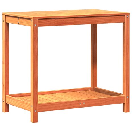 Oppottafel met schap 82,5x50x75 cm massief grenenhout wasbruin 7