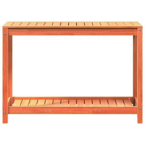 Oppottafel met schap 108x50x75 cm massief grenenhout wasbruin 5