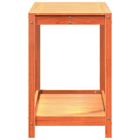 Oppottafel met schap 108x50x75 cm massief grenenhout wasbruin 6