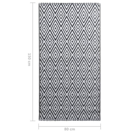 Buitenkleed ARAKIL 80x150 cm PP wit en zwart 7