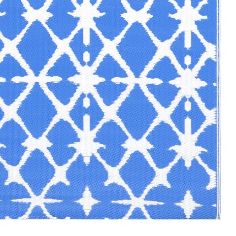 Buitenkleed ARAKIL 120x180 cm PP blauw en wit 5