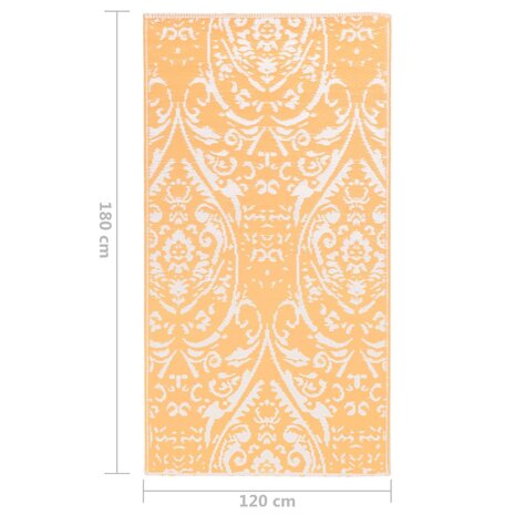 Buitenkleed ARAKIL 120x180 cm PP oranje en wit 7