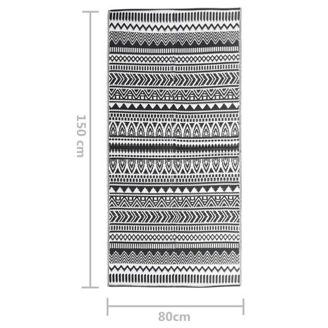 Buitenkleed ARAKIL 80x150 cm polypropeen zwart 7