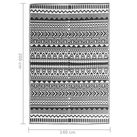 Buitenkleed ARAKIL 140x200 cm polypropeen zwart 7
