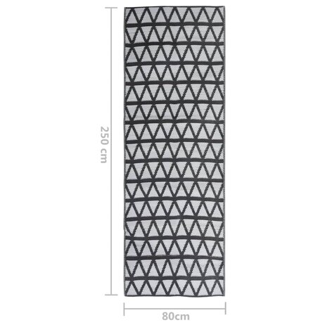 Buitenkleed ARAKIL 80x250 cm polypropeen zwart 6