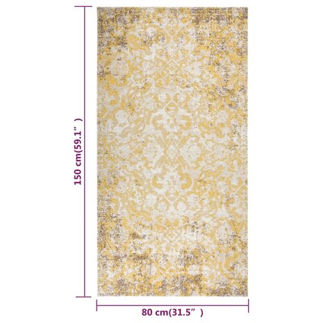 Buitenkleed platgeweven 80x150 cm geel  6