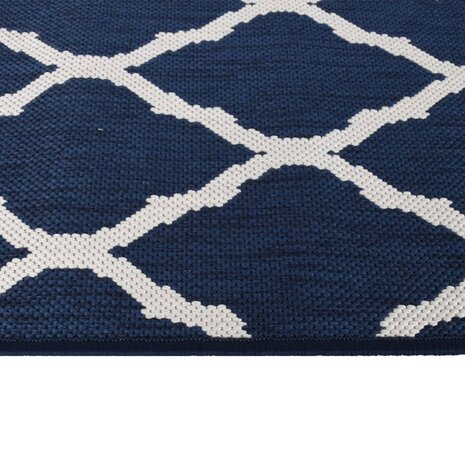 Buitenkleed omkeerbaar 80x150 cm marineblauw en wit 4