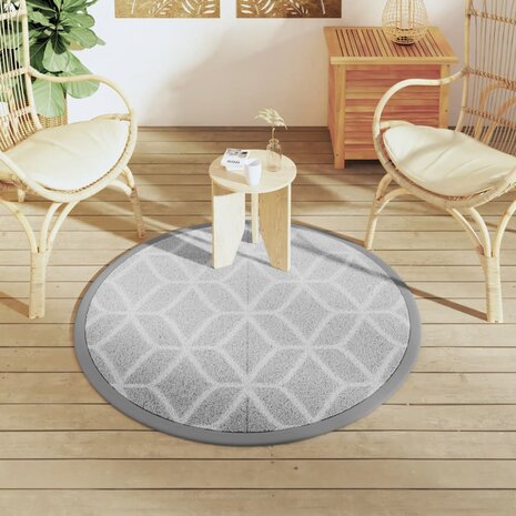 Buitenkleed ARAKIL Ø120 cm polypropeen grijs 3