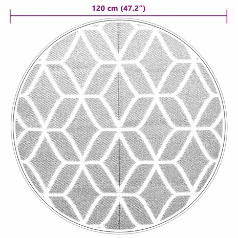Buitenkleed ARAKIL Ø120 cm polypropeen grijs 6
