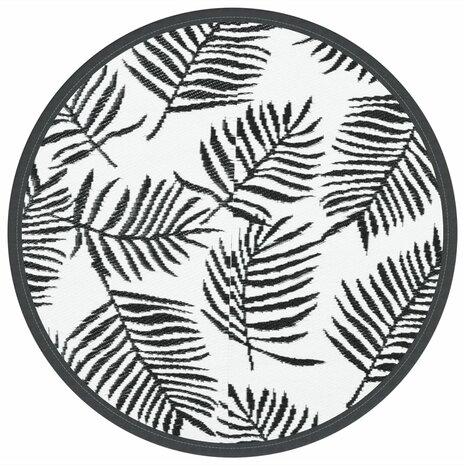Buitenkleed ARAKIL Ø 120 cm polypropeen wit en zwart 2