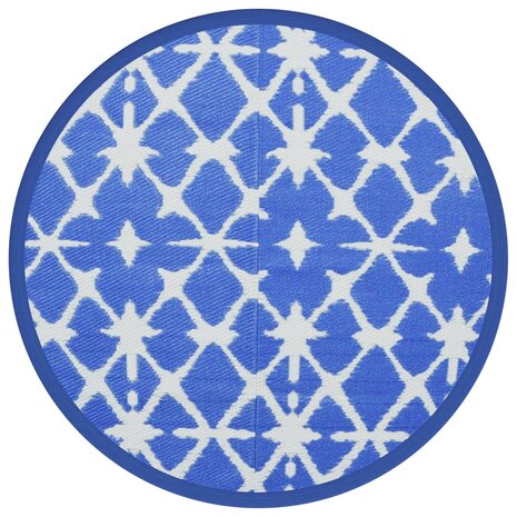 Buitenkleed ARAKIL Ø120 cm polypropeen blauw en wit 2