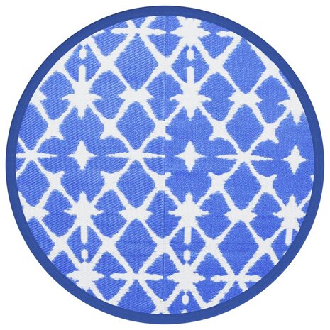 Buitenkleed ARAKIL Ø160 cm polypropeen blauw en wit 2