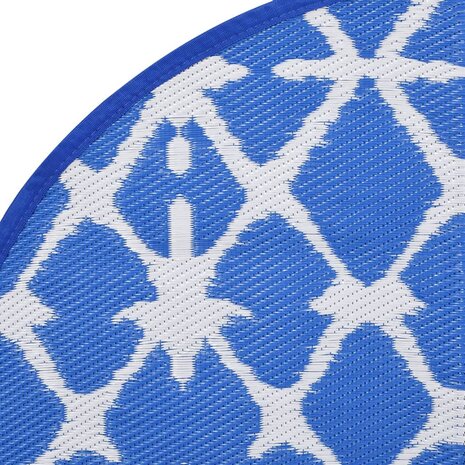 Buitenkleed ARAKIL Ø160 cm polypropeen blauw en wit 4