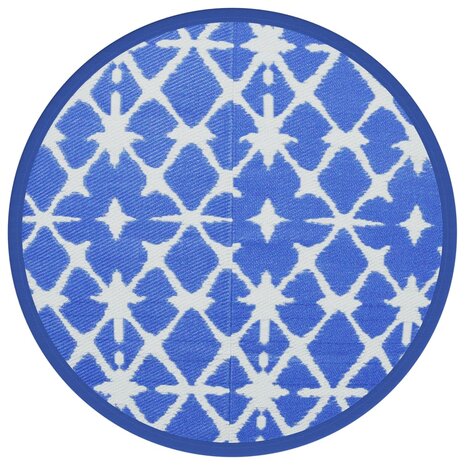 Buitenkleed ARAKIL Ø200 cm polypropeen blauw en wit 2