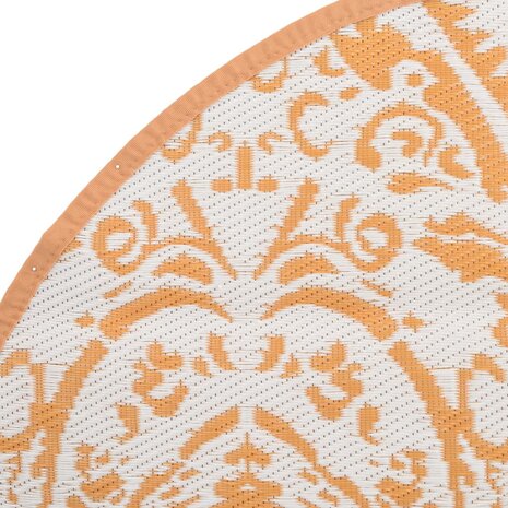 Buitenkleed ARAKIL Ø120 cm polypropeen oranje en wit 4