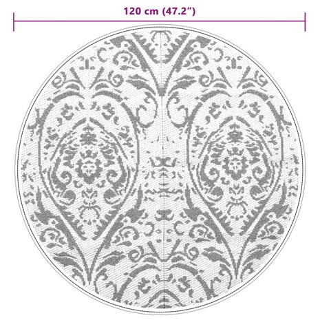Buitenkleed ARAKIL Ø120 cm polypropeen oranje en wit 6