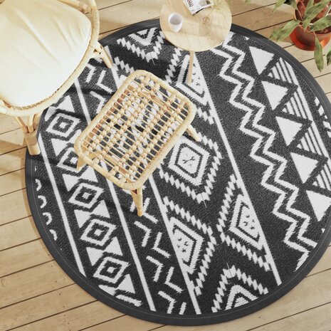 Buitenkleed ARAKIL Ø160 cm polypropeen zwart 1