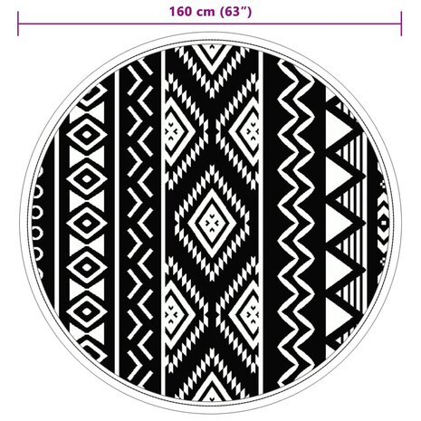 Buitenkleed ARAKIL Ø160 cm polypropeen zwart 6