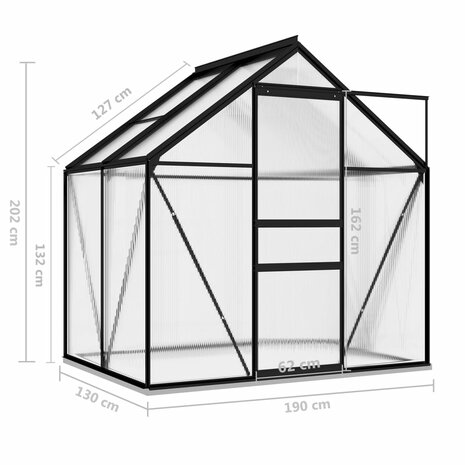 Tuinkas 2,47 m³ aluminium antracietkleurig 9