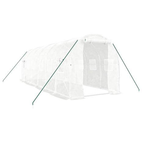 Tuinkas met stalen frame 12 m² 6x2x2 m wit 2