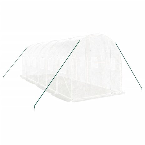 Tuinkas met stalen frame 12 m² 6x2x2 m wit 3