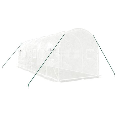 Tuinkas met stalen frame 12 m² 6x2x2 m wit 6