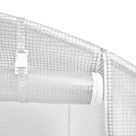 Tuinkas met stalen frame 12 m² 6x2x2 m wit 8