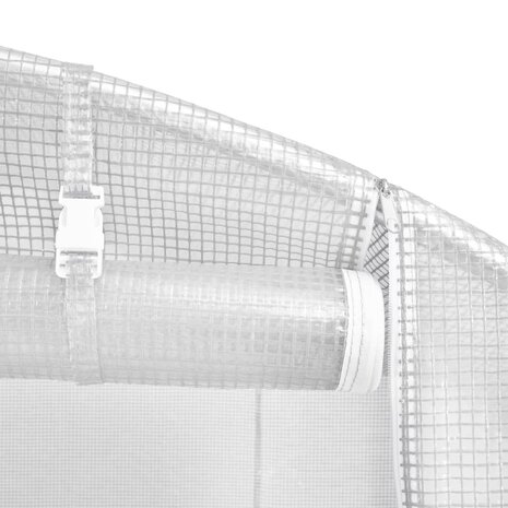 Tuinkas met stalen frame 16 m² 8x2x2 m wit 8