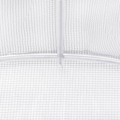 Tuinkas met stalen frame 16 m² 8x2x2 m wit 9