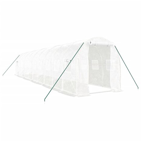Tuinkas met stalen frame 20 m² 10x2x2 m wit 2