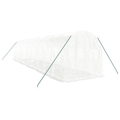 Tuinkas met stalen frame 20 m² 10x2x2 m wit 3