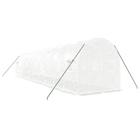 Tuinkas met stalen frame 20 m² 10x2x2 m wit 6
