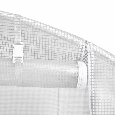 Tuinkas met stalen frame 20 m² 10x2x2 m wit 8