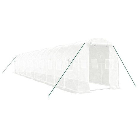 Tuinkas met stalen frame 24 m² 12x2x2 m wit 2