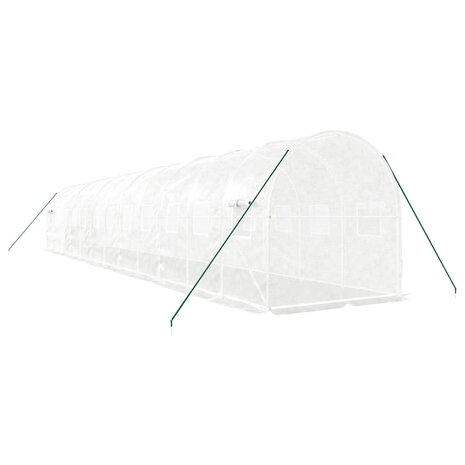 Tuinkas met stalen frame 24 m² 12x2x2 m wit 6