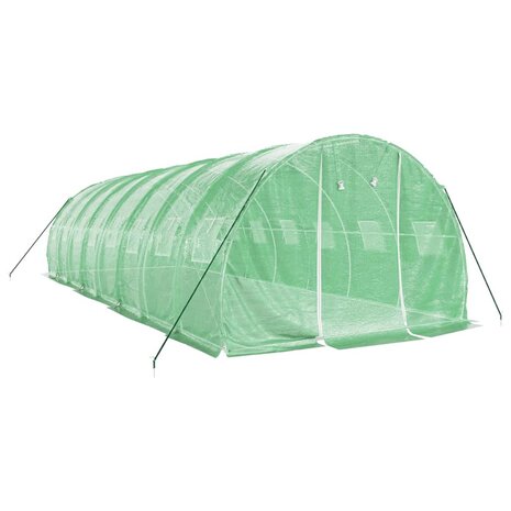 Tuinkas met stalen frame 24 m² 8x3x2 m groen 3