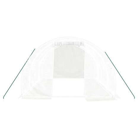 Tuinkas met stalen frame 12 m² 4x3x2 m wit 4