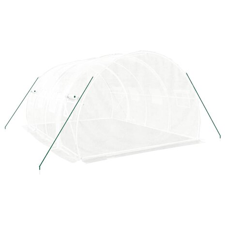Tuinkas met stalen frame 12 m² 4x3x2 m wit 6