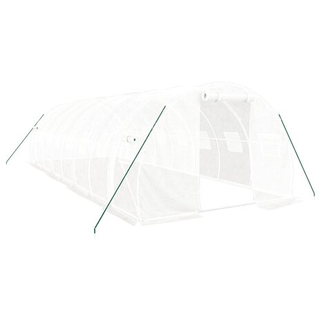 Tuinkas met stalen frame 24 m² 8x3x2 m wit 2