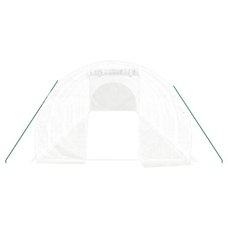 Tuinkas met stalen frame 36 m² 12x3x2 m wit 4