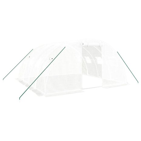 Tuinkas met stalen frame 16 m² 4x4x2 m wit 2