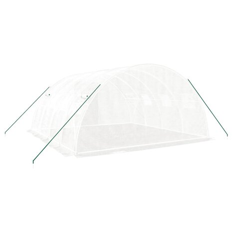 Tuinkas met stalen frame 16 m² 4x4x2 m wit 6