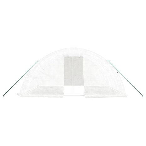 Tuinkas met stalen frame 20 m² 5x4x2,3 m wit 4
