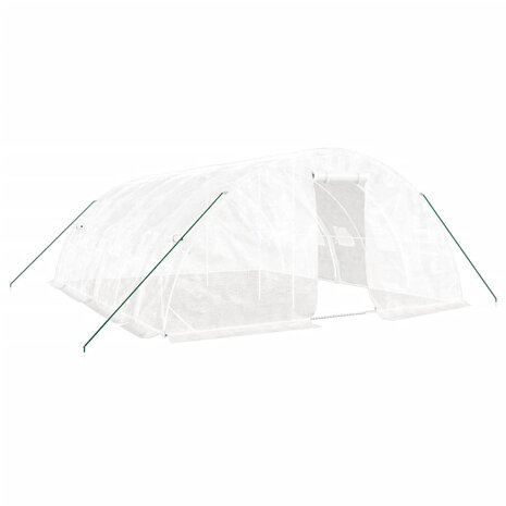 Tuinkas met stalen frame 30 m² 6x5x2,3 m wit 2