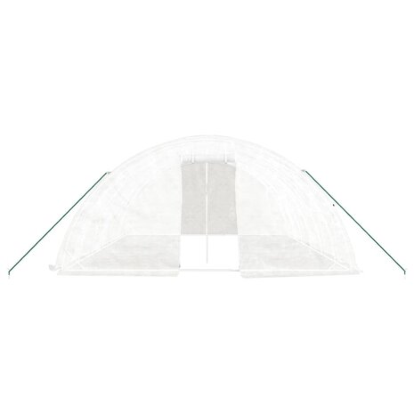 Tuinkas met stalen frame 30 m² 6x5x2,3 m wit 4