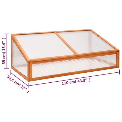Broeikas 110x58,5x39 cm vurenhout oranje 7